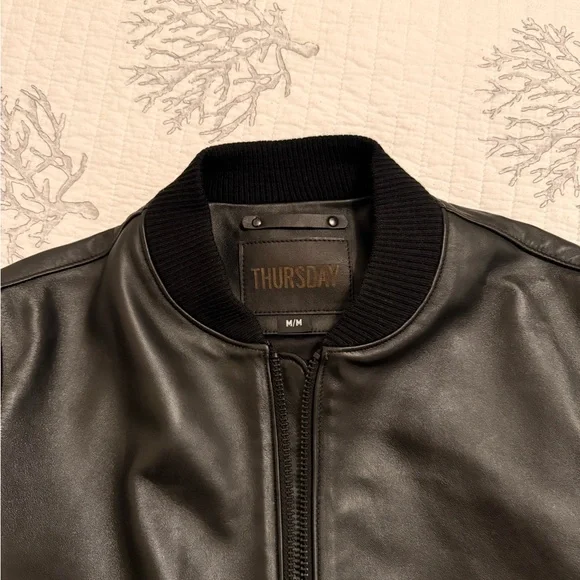 Thursday Bomber Jacket Size Medium Lamb Leather New
